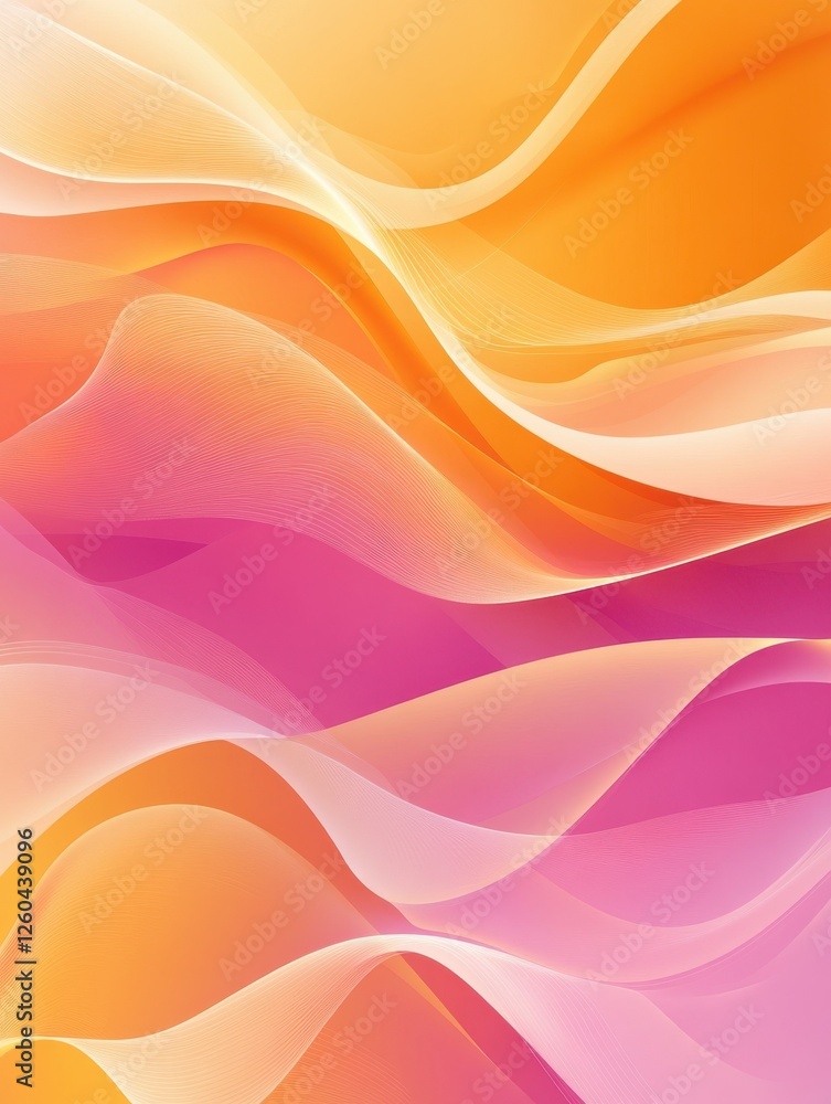 Poster a vibrant abstract background with fluid, wavy lines in orange and pink hues. ideal for dynamic and 