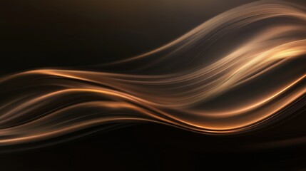 Chocolate Swirl Abstract: Luxurious, flowing waves of rich chocolate brown and warm gold create a mesmerizing abstract image, perfect for backgrounds, textures, or design elements.