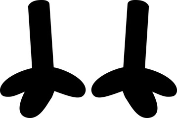 Cute little Chick feet silhouette isolated.
chicken feet silhouette.
bird tiny feet silhouette.
Transparent background.