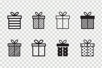 Collection of Gift Box Outlines – Modern Present Icon Pack