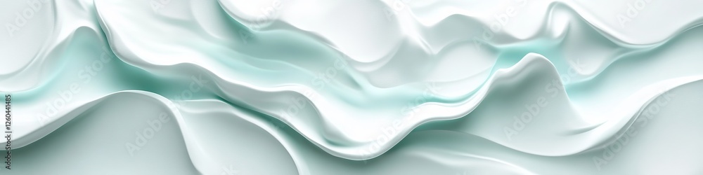 Aufkleber delicate and gentle light mint 3d low profile style wave texture pattern seamless elegant background