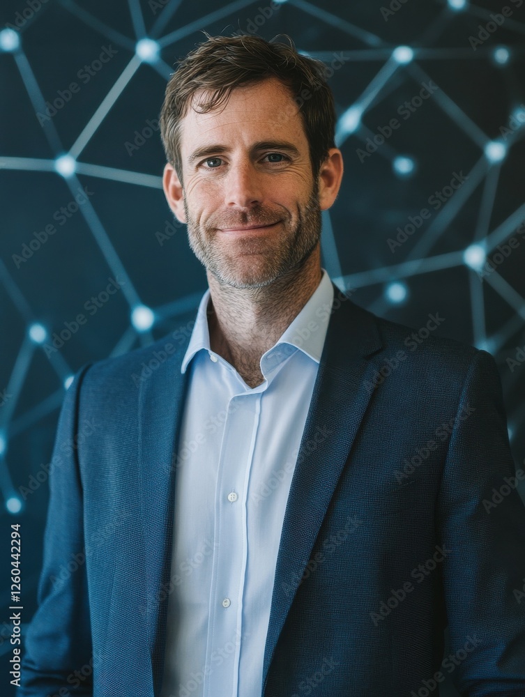 Poster blue circuit board with intricate network of dots and lines, technology, electronics, motherboard, c