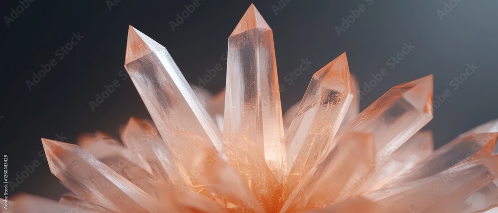 Aufkleber close-up of a cluster of crystals. the crystals are arranged in a way that they form a star-like sha