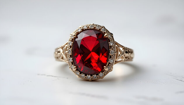 ring with red aqeeq stone