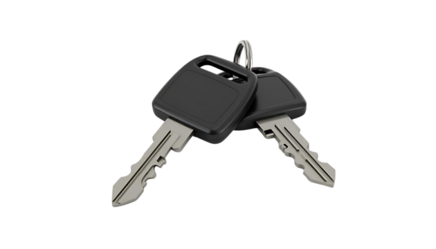 Two Modern Car Keys on a Ring