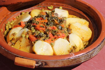 Fresh Tajine with Vegetables, Moroccan Tajine Close Up