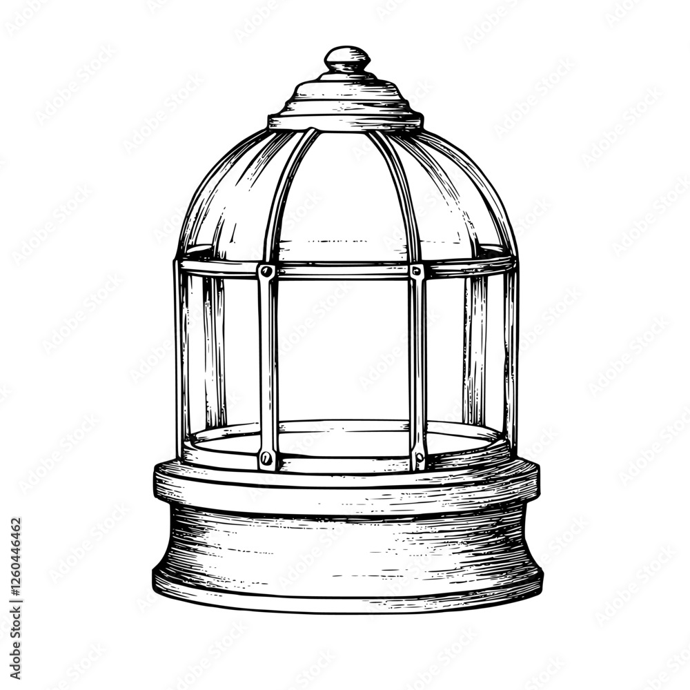 Poster decorative glass dome used for display of objects in home or gallery settings