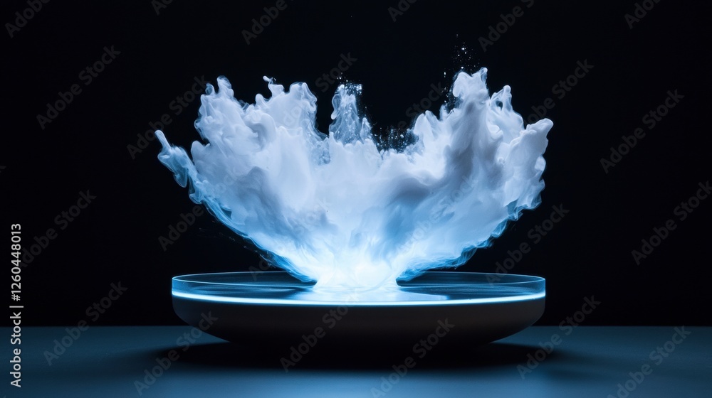 Aufkleber digital art piece that appears to be a splash of water on a black background. the splash is in the c