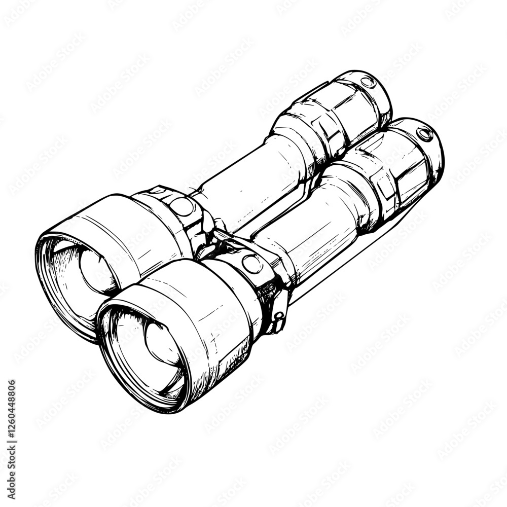 Poster understanding the function and design of binoculars used for outdoor activities and nature observati
