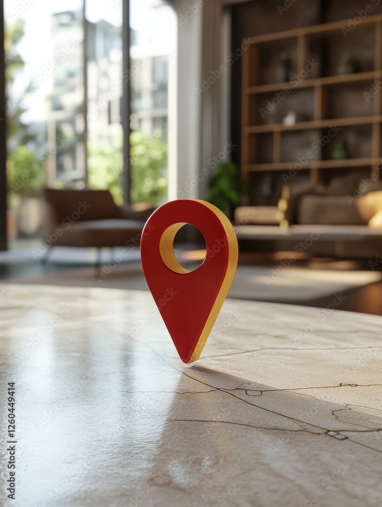 Aufkleber map pointer with pin, gps address