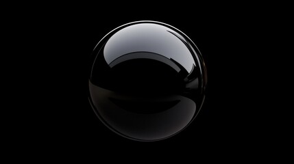 Black sphere with a smooth surface. the sphere appears to be spherical in shape and has a glossy finish.
