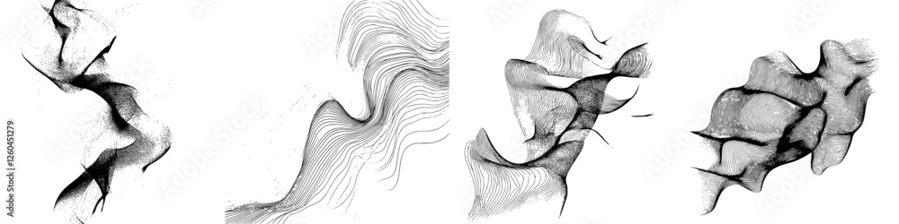 Aufkleber expressive vector illustration showcases intricate hand-drawn line art emphasizing fluidity and move