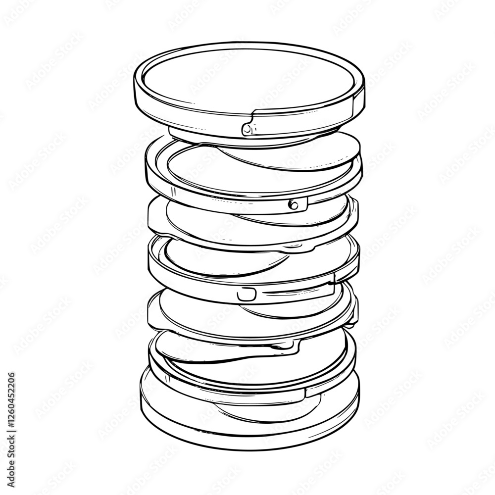 Poster stacked circular geometric shapes create a visually appealing hand-drawn vector illustration featuri