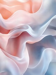Obraz premium Serene abstract wavy lines in pastel tones flow gracefully, creating an artistic texture that exudes calmness and elegance