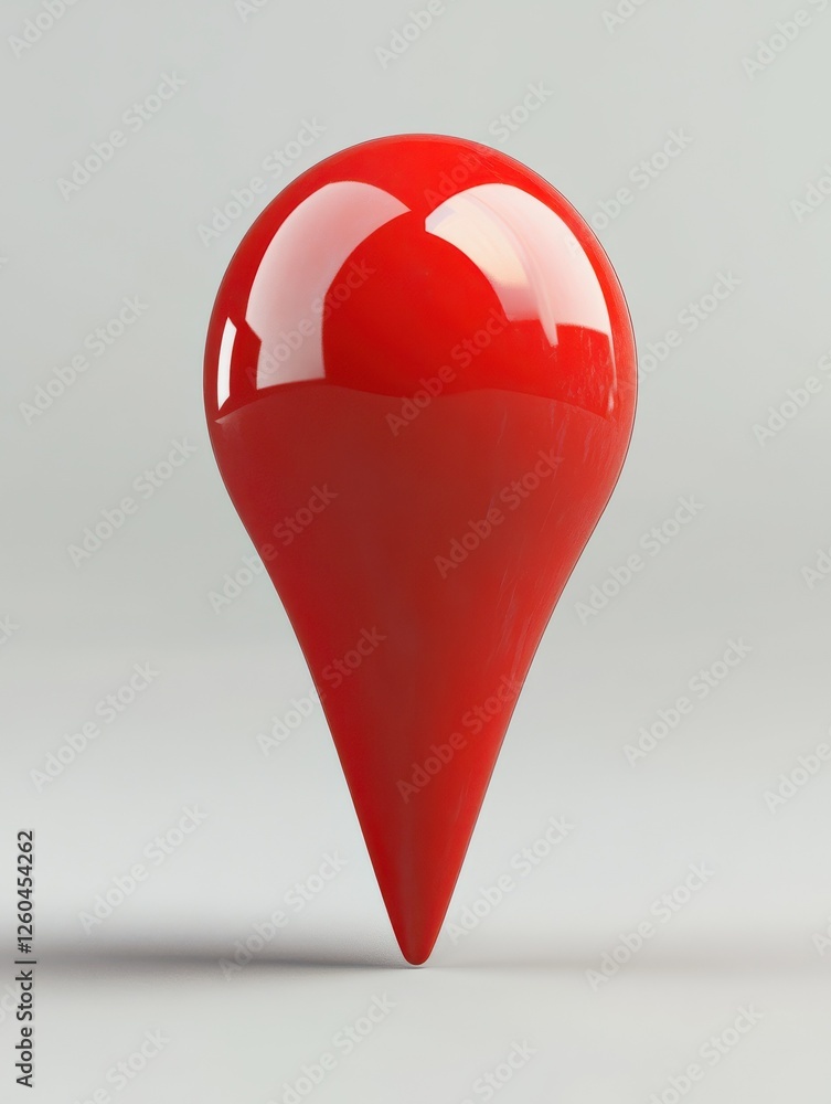 Poster a shiny red pin for pinning the location of the delivery or telling the location of the coordinates,