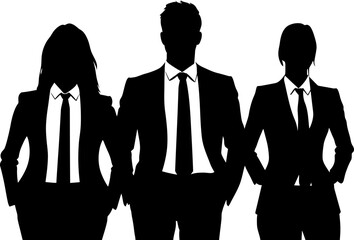 Business people silhouette icon in black color. Vector design.