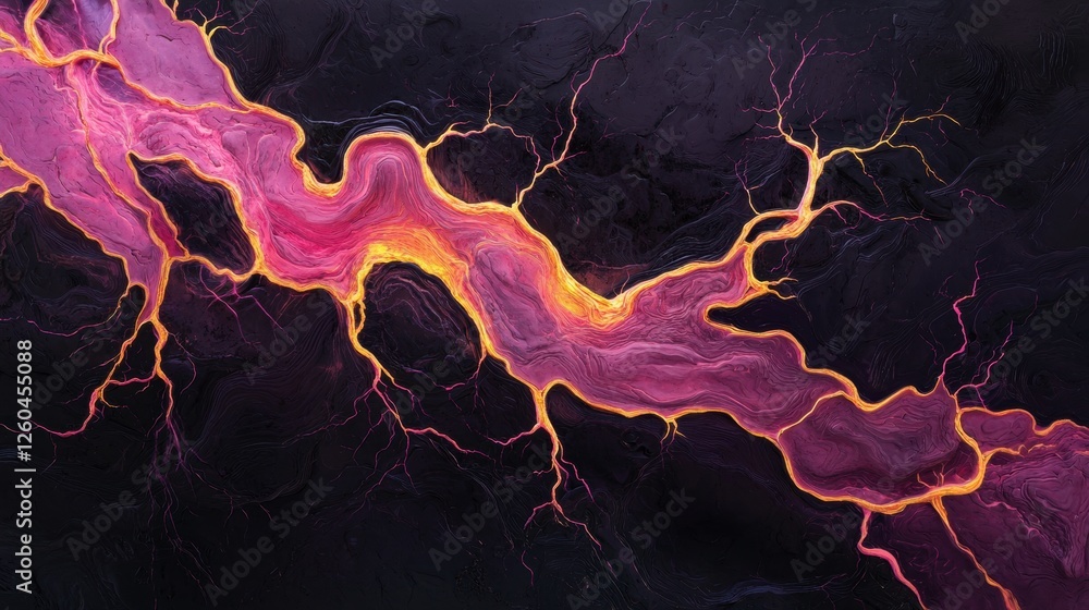 Poster abstract digital art piece that appears to be a combination of pink and orange colors. the backgroun