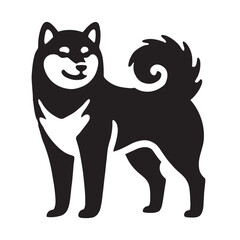 Shiba Inu silhouette crafted for artistic and stylish compositions - Shiba Inu illustration - minimal Shiba Inu vector - dog silhouette
