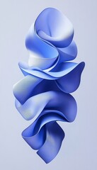 Abstract Flowing Blue Ribbons, Minimalist Design with Gentle Curves, Smooth Gradients, Vibrant Color