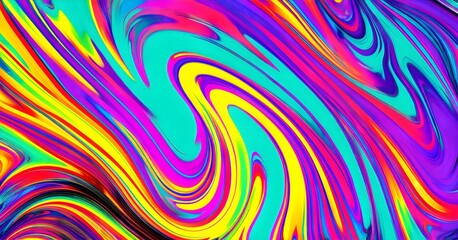 dynamic swirl pattern with vivid and contrasting psychedelic colors