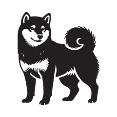Elegant Shiba Inu silhouette for creative and modern designs - Shiba Inu illustration - minimal Shiba Inu vector - dog silhouette

