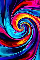 Fototapeta premium dynamic swirl pattern with vivid and contrasting psychedelic colors