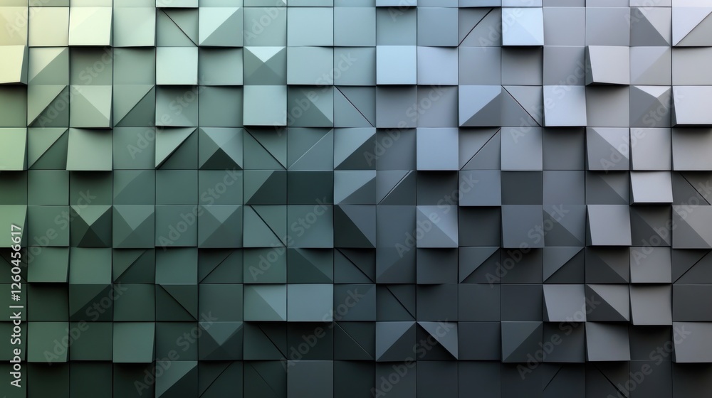 Poster abstract geometric background with a dynamic arrangement of squares and triangles