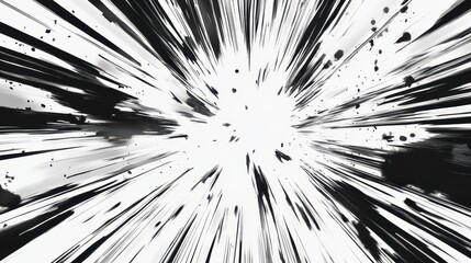 Energetic grayscale wallpaper with swirling lines and ink starbursts