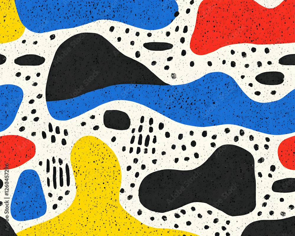 Poster abstract artistic pattern with bold colors and organic shapes. ideal for design projects, background
