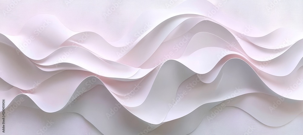 Poster delicate 3d low profile wave texture pattern background in seamless soft blush for text placement