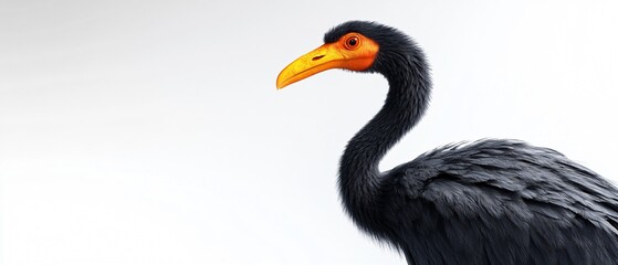 Striped Kingfisher Bird Isolated on White Background