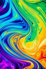 Obraz premium dynamic swirl pattern with vivid and contrasting psychedelic colors