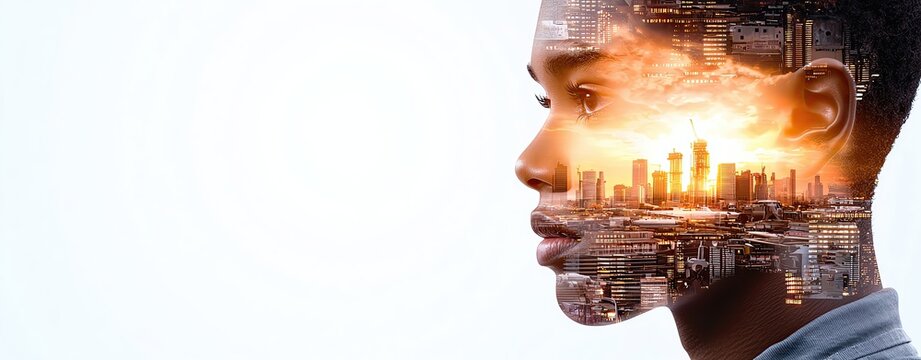 Vocational Training Programs are illustrated as A reflective portrait with urban landscape view., World Youth Skills Day