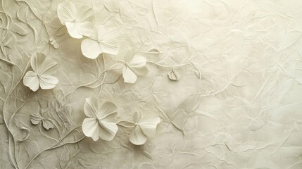 Tranquil nature backdrop with soft flower silhouettes on paper