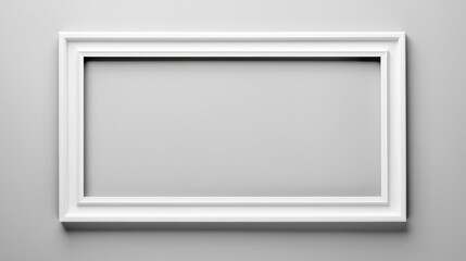 Fototapeta premium Elegant White Picture Frame on a Minimalist Background for Displaying Artwork or Photographs