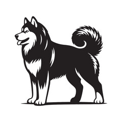 Modern Siberian Husky silhouette designed for clean and simple artwork - Siberian Husky illustration - minimal Siberian Husky vector - dog silhouette
