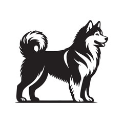 Well-crafted Siberian Husky silhouette with sleek and defined curves - Siberian Husky illustration - minimal Siberian Husky vector - dog silhouette
