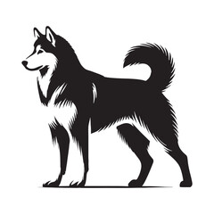 Minimalist Siberian Husky silhouette perfect for versatile design use - Siberian Husky illustration - minimal Siberian Husky vector - dog silhouette
