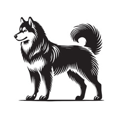 Creative Siberian Husky silhouette made for pet lovers and artists - Siberian Husky illustration - minimal Siberian Husky vector - dog silhouette
