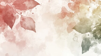Serene floral wallpaper with watercolor petals in muted tones