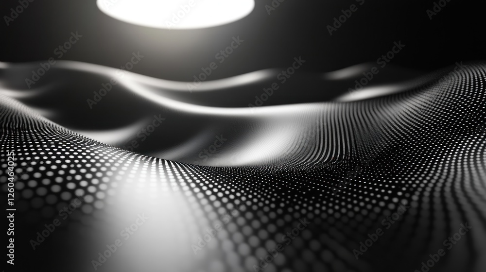 Poster abstract wave pattern with dotted texture and gradient lighting effect