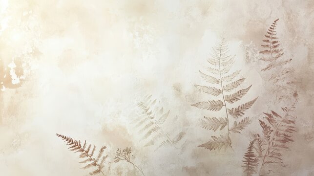 Fototapeta Serene floral wallpaper with faded petals on pastel watercolor