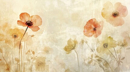 Elegant botanical wallpaper with abstract floral brushstrokes