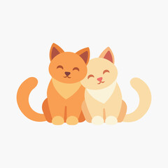 Fototapeta premium Two cats loving each other