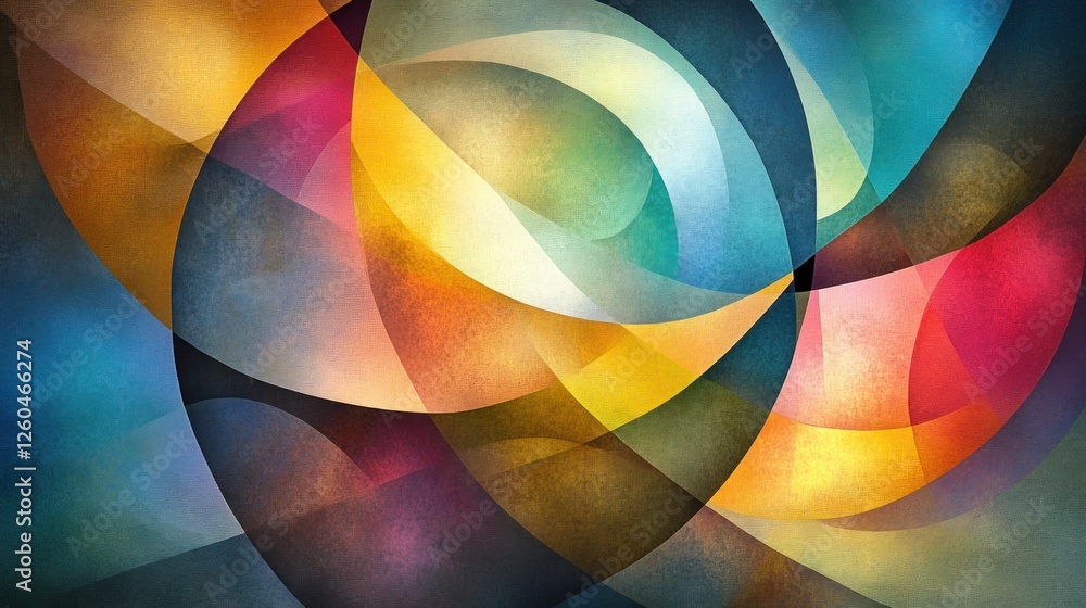 Aufkleber abstract colorful shapes swirling together, creating a vibrant and dynamic composition