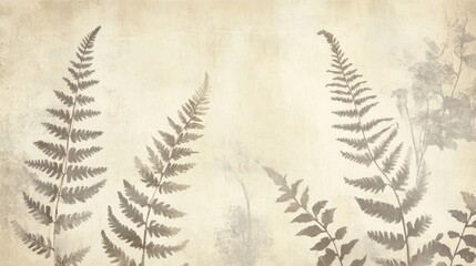 Soft botanical backdrop with swirling ivy on beige parchment