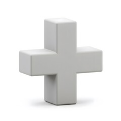 Fototapeta premium 3D White Plus Symbol Isolated on White Background