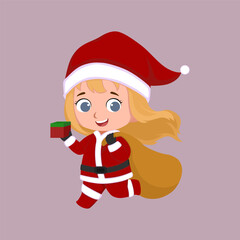 Cute chibi santa claus