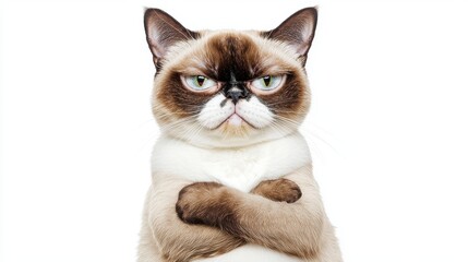 Grumpy Cat with Crossed Paws