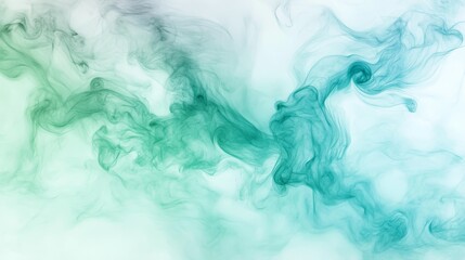 Delicate watercolor blending in soft mint green and sky blue tones creates a serene backdrop